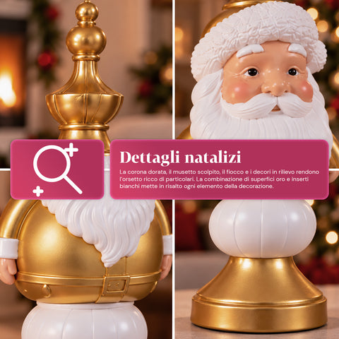 35 cm Resin Christmas Figurine, Christmas Decoration with Santa Claus, Nutcracker Soldier and Teddy Bear, Red or White, Indoor and Outdoor