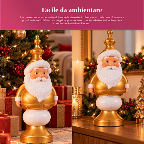 35 cm Resin Christmas Figurine, Christmas Decoration with Santa Claus, Nutcracker Soldier and Teddy Bear, Red or White, Indoor and Outdoor