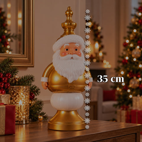 35 cm Resin Christmas Figurine, Christmas Decoration with Santa Claus, Nutcracker Soldier and Teddy Bear, Red or White, Indoor and Outdoor