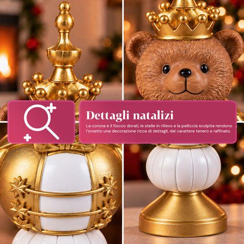 35 cm Resin Christmas Figurine, Christmas Decoration with Santa Claus, Nutcracker Soldier and Teddy Bear, Red or White, Indoor and Outdoor