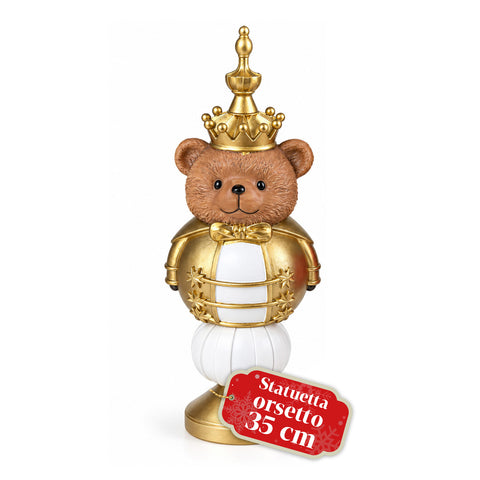 35 cm Resin Christmas Figurine, Christmas Decoration with Santa Claus, Nutcracker Soldier and Teddy Bear, Red or White, Indoor and Outdoor