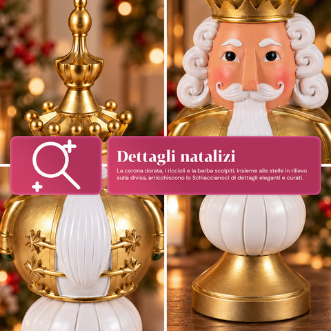 35 cm Resin Christmas Figurine, Christmas Decoration with Santa Claus, Nutcracker Soldier and Teddy Bear, Red or White, Indoor and Outdoor