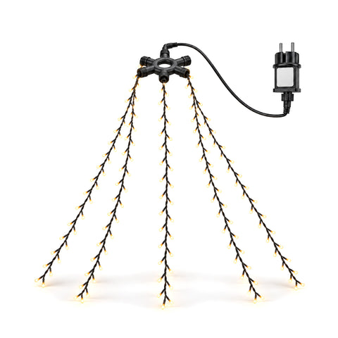 Cascading Christmas Tree Lights, 175 Warm White LEDs, 5 Strands