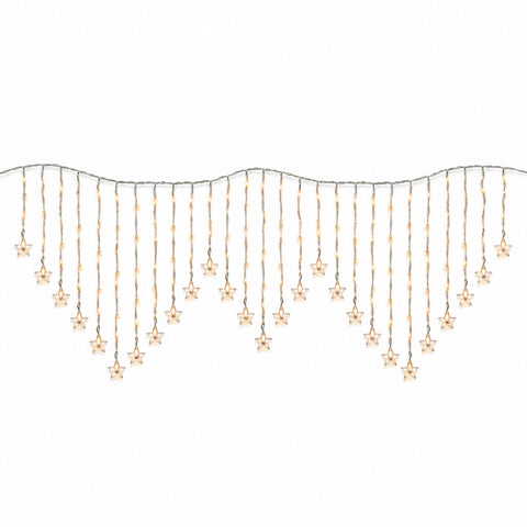 Christmas Star Curtain Lights, 222 Warm White LEDs, 360x100 cm