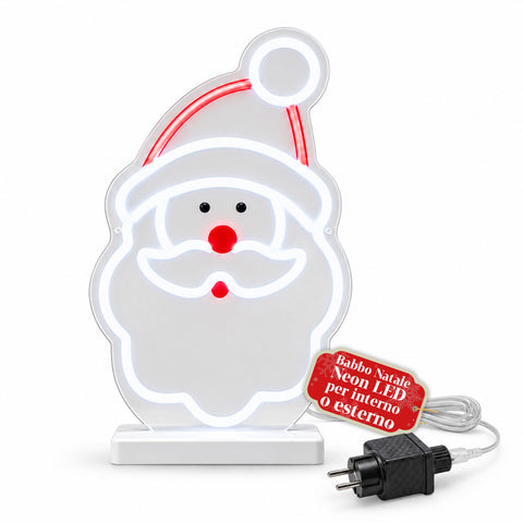 Neon LED Santa Claus Light 25x40 cm, Red and White Light