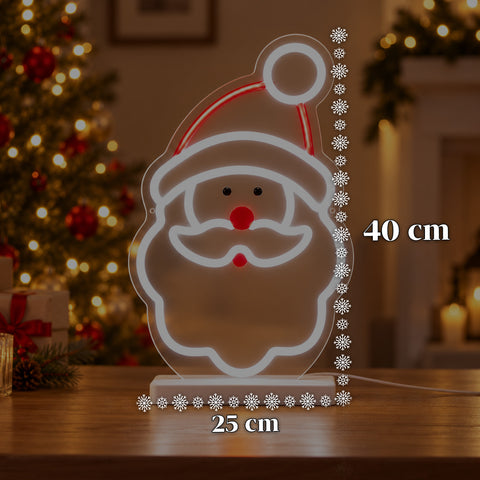 Neon LED Santa Claus Light 25x40 cm, Red and White Light