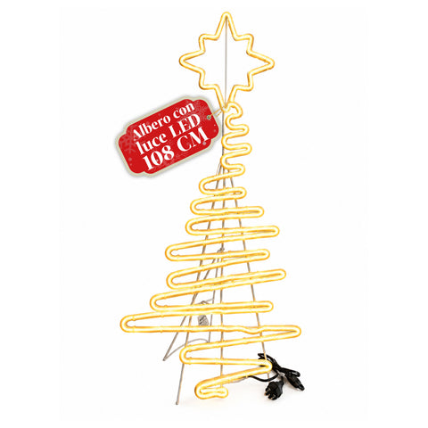 108 cm Neon LED Christmas Tree Light with Star, Warm White