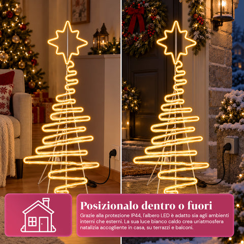 108 cm Neon LED Christmas Tree Light with Star, Warm White