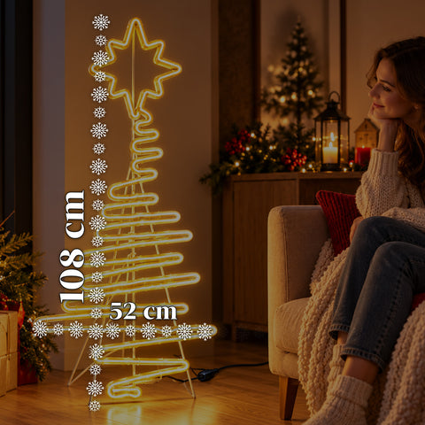 108 cm Neon LED Christmas Tree Light with Star, Warm White