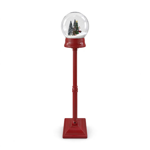 Christmas Street Lamp with Blown Snow, Music, and LED Lights - 3 Variants: White or Red Sphere 150 cm and Mailbox 160 cm