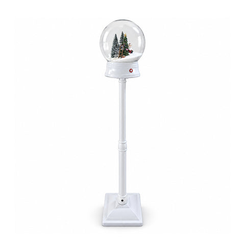 Christmas Street Lamp with Blown Snow, Music, and LED Lights - 3 Variants: White or Red Sphere 150 cm and Mailbox 160 cm