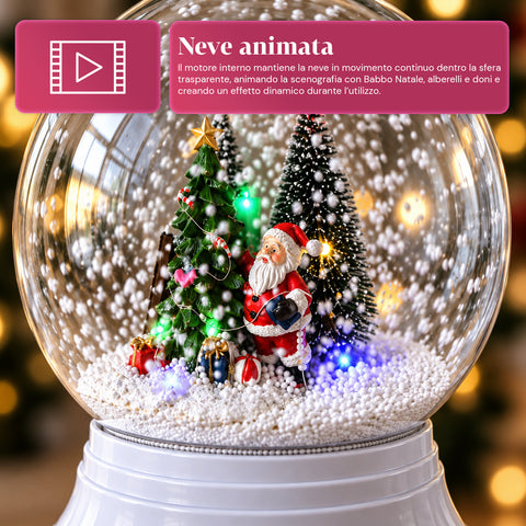 Christmas Street Lamp with Blown Snow, Music, and LED Lights - 3 Variants: White or Red Sphere 150 cm and Mailbox 160 cm