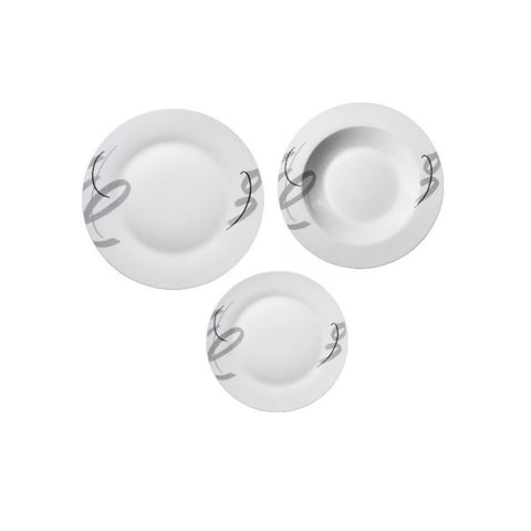 18-Piece Round Porcelain Dinnerware Set with Fiotto Pattern