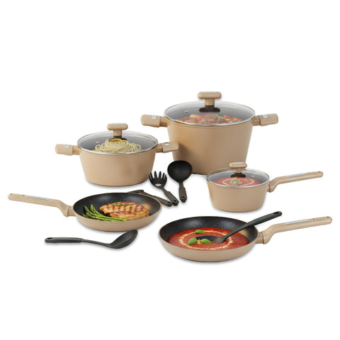 Complete 13-Piece Cookware Set in Various Colors with Ladles Included