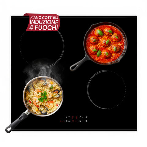 Built-In Induction Cooktop with 4 Cooking Zones – 7200W Power