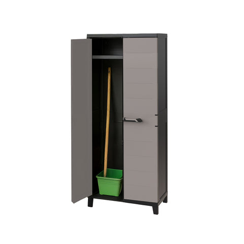 Space-Saving Broom Cabinet in Recycled Plastic, 15 kg Capacity