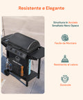 Barbecue A Gas A 3 Fuochi Thomas In Acciaio Nero Con Ruote