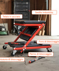 Carrello Sotto Auto 2 in 1 con Schienale Imbottito e Portata 150 kg