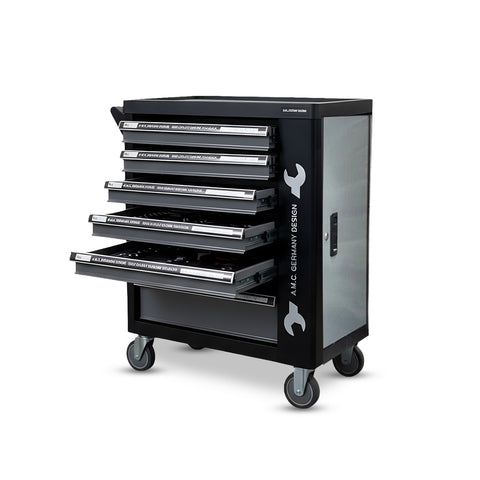 Workshop Tool Chest with Professional Tools and Sturdy Wheeled Frame