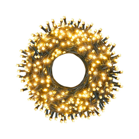 1000 Warm White LED Christmas Lights – 100-Metre String for Outdoor and Indoor Use