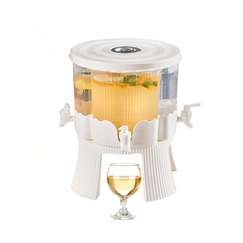 360° Rotating Beverage Dispenser, 6L Total Capacity with 4 Compartments and Sturdy Base