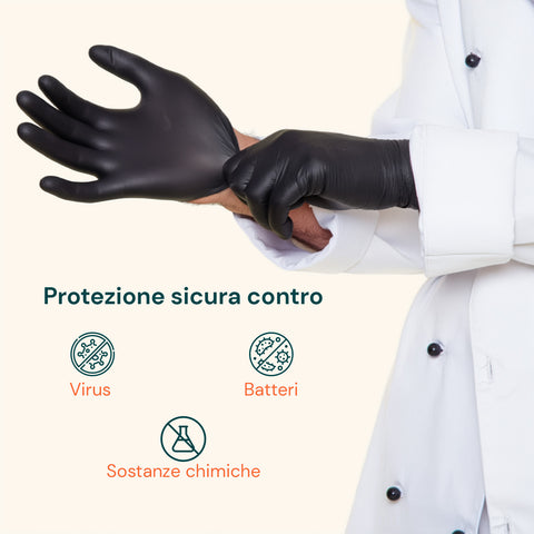 Guanti Nitrile Neri Senza Polvere – Set 100/1000 Pz Taglia M/L