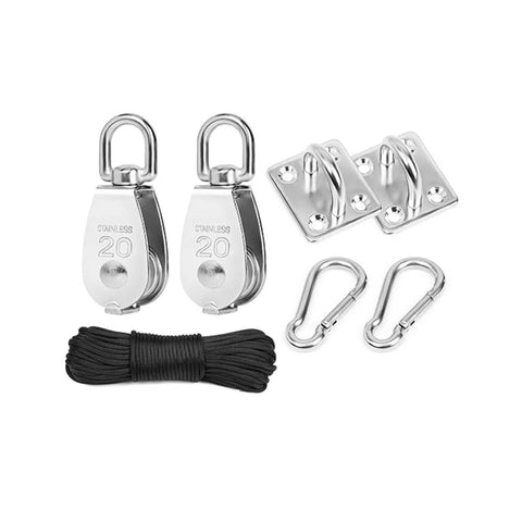 Stainless Steel Pulley Kit with 20 m Rope – Durable and Complete with Accessories