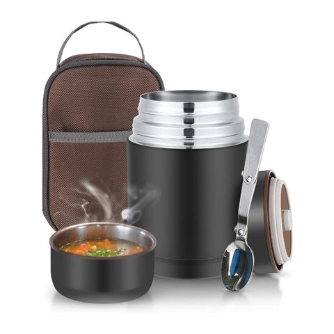 Steel Food Thermos with Spoon and Bag Included