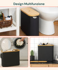 Contenitore Portarotoli con Coperchio in Bambù – Design Elegante e Pratico