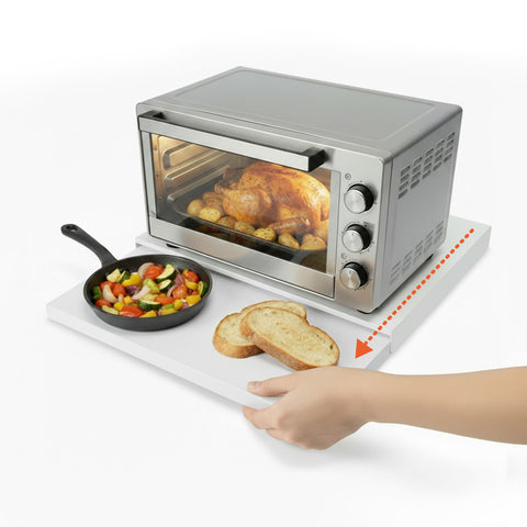 Kitchen Organizer with Pull-Out Space-Saving Shelf for Microwave