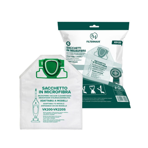 Compatible VK200 Microfiber Bags – 6 Adaptable Pieces for Vorwerk