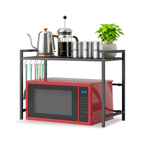 Adjustable Metal Kitchen Rack with 6 Hooks
