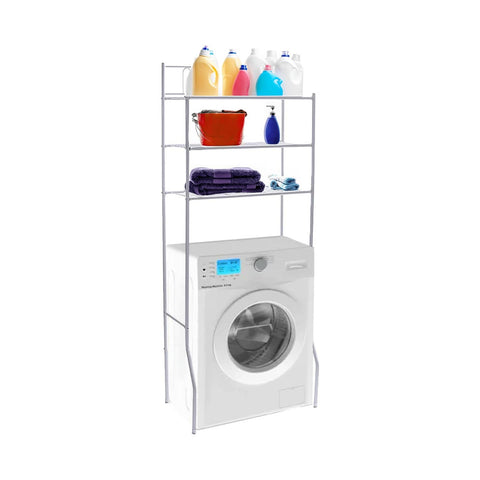 26/36x66x177cm White Metal 3-Tier Over-the-Washing-Machine Shelf
