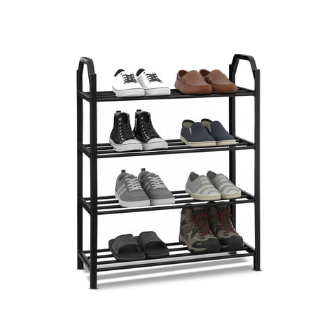 Reinforced Plastic Shoe Rack – Compact and Durable 4-Tier Shoe Cabinet