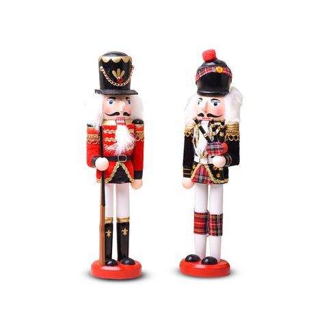 Set of 2 Wooden Nutcrackers – Hand-Painted English and Scottish Style
