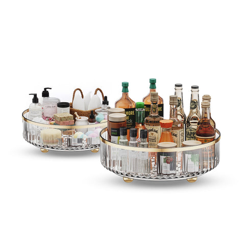 Rotating Trays for Cosmetics and Kitchen – Set of 2, Waterproof