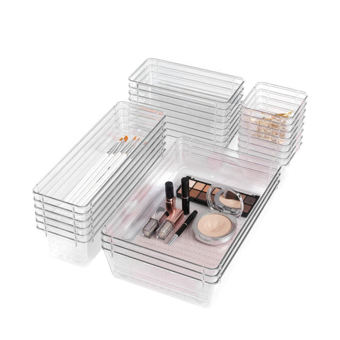 Set of 25 Multipurpose Drawer Organizers - Transparent and Easy to Clean