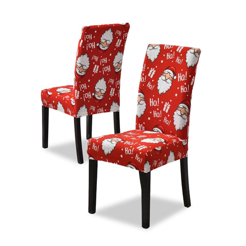 Set of 6 Christmas Chair Covers with Santa Claus – Elastic and Decorative