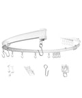 Binario Tenda Soffitto Flessibile 5m con Supporti, Ganci e Rulli
