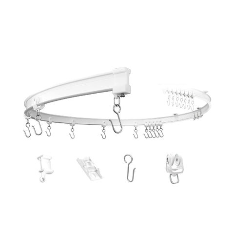 Flexible 5m Ceiling Curtain Track with Brackets, Hooks and Rollers