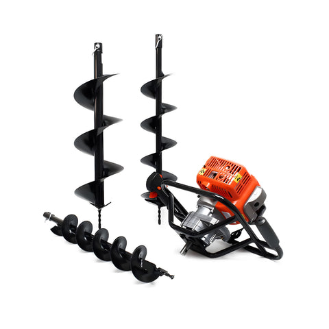 2-Stroke Gasoline Earth Auger 51.7cc with 1.4KW Engine and 3 Bits Included