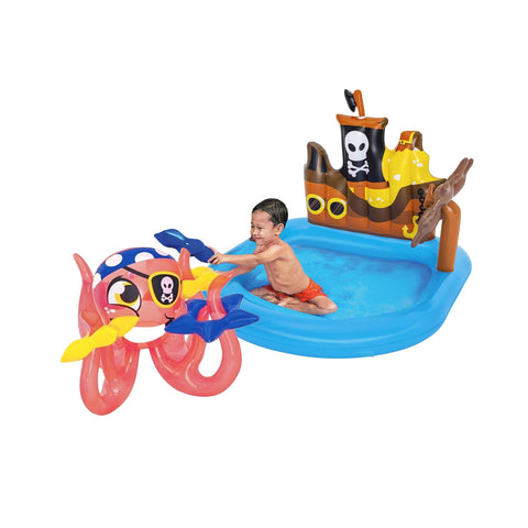 Inflatable Pirate Ship-Shaped Pool with Games and Accessories for Children