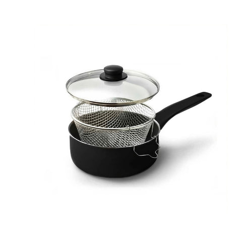 Vulcano Deep Fryer with Basket and Glass Lid 24cm