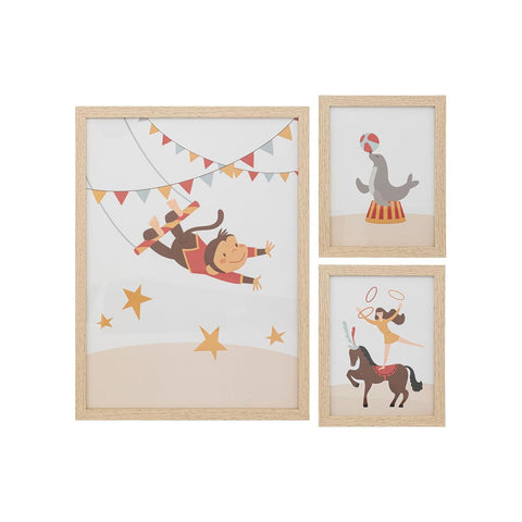 Set of 3 Circus Wooden Frames for Children