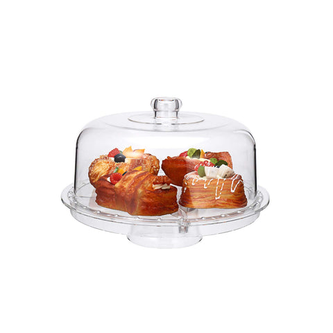 Multifunctional Plastic Cake Stand with Dome