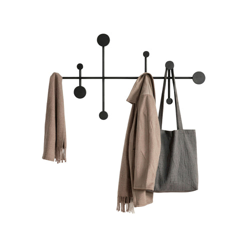 Modern Wall-Mounted Coat Rack with 10 Durable Metal Hooks - 59x33.5 cm, Capacity 30 kg - Mounting Kit Included