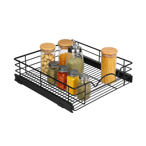 Pull-Out Metal Kitchen Basket for Pantry and Under-Sink Storage