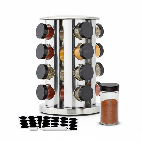 360° Rotating Kitchen Spice Rack with 16 Jars Included