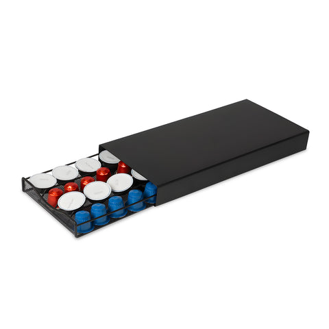 2-in-1 Capsule Organizer Compatible with Nespresso and A Modo Mio, with Machine Base