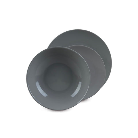 18-Piece Gray Porcelain Dinnerware Set